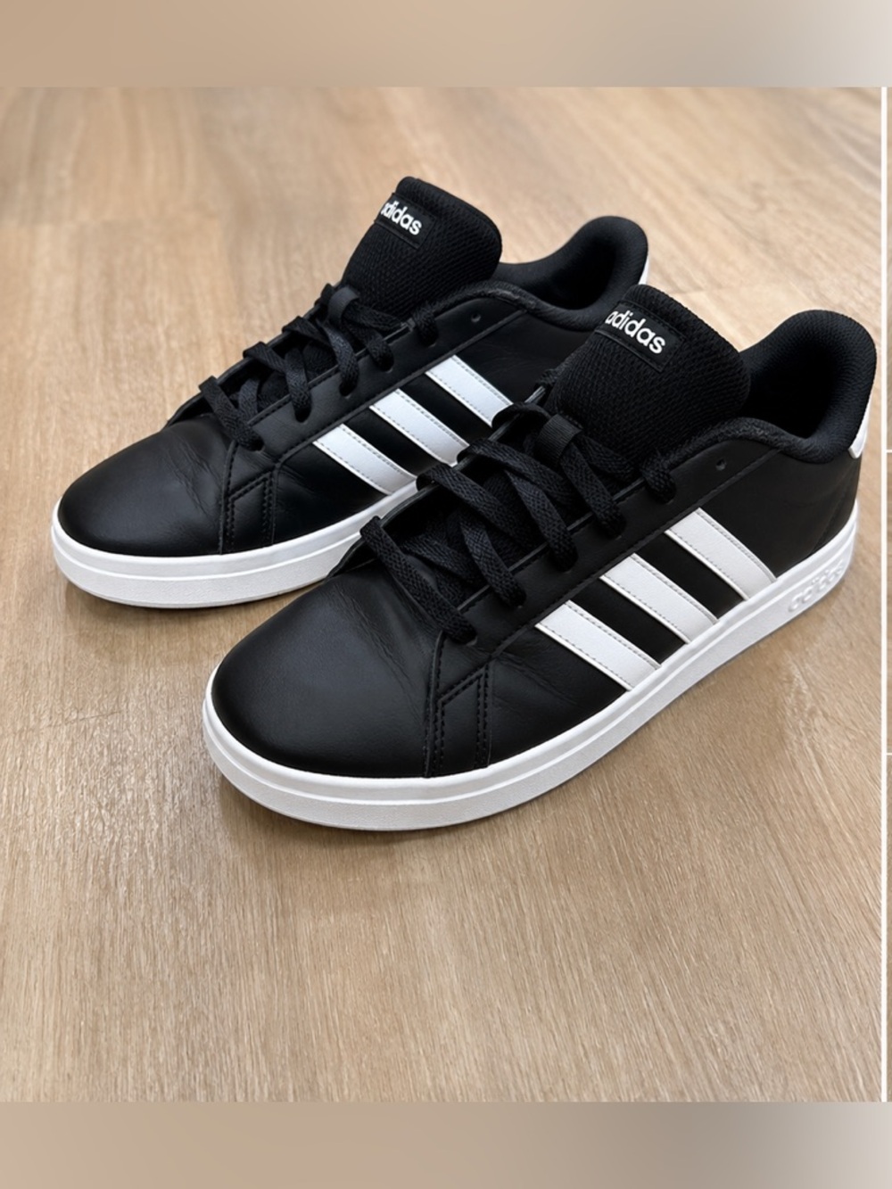 Adidas Grand Court Black/White Sneakers | Classic 3-Stripe - Unisex